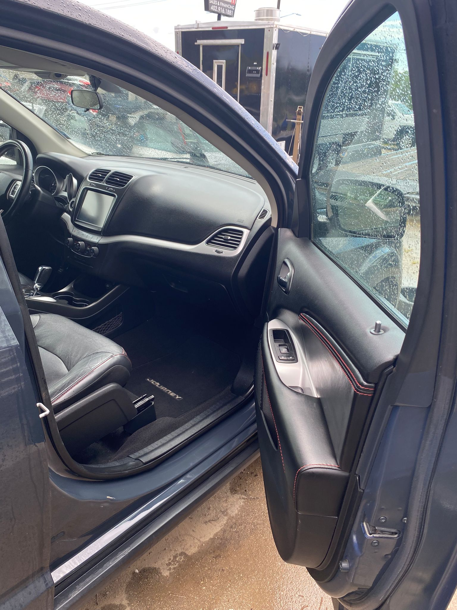 Dark vehicle interior with detailed cleaning results